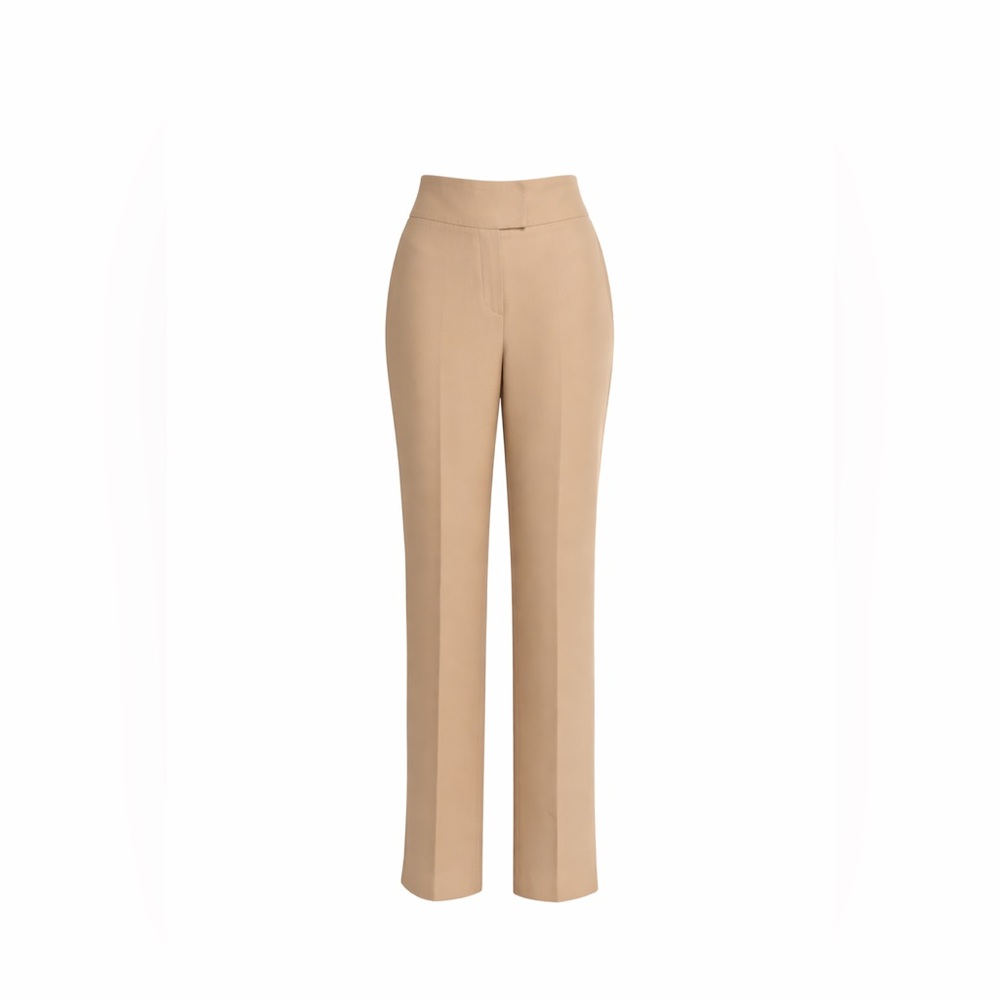 Giorgio Armani Beige 100% Silk Straight Leg Pants, Size US 2 / XS / IT 38